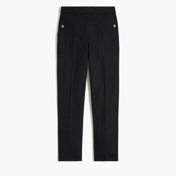 J.Crew Factory Linen-cotton Blend Elastic-back Sailor Pant - Picture 1 of 6